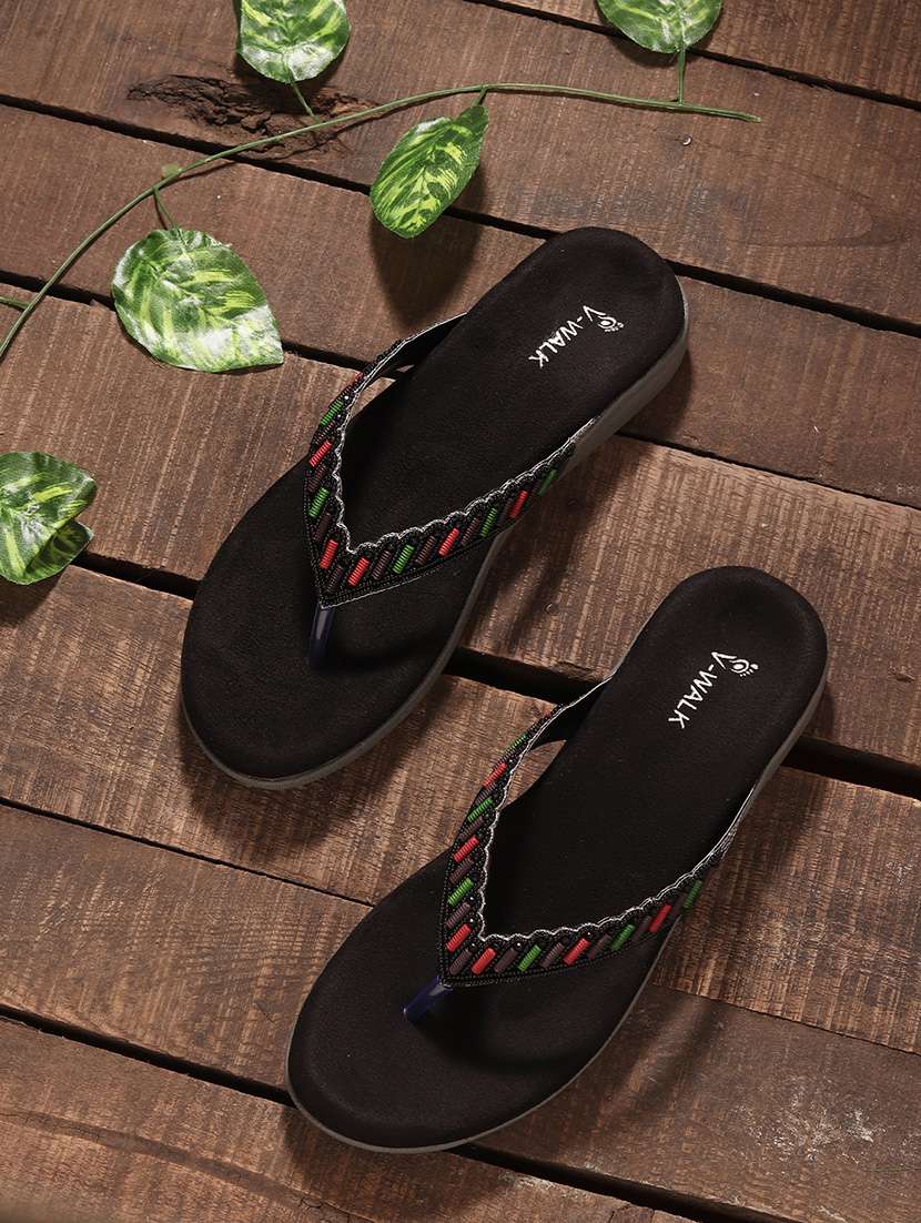 women embellished slip on flat sandal