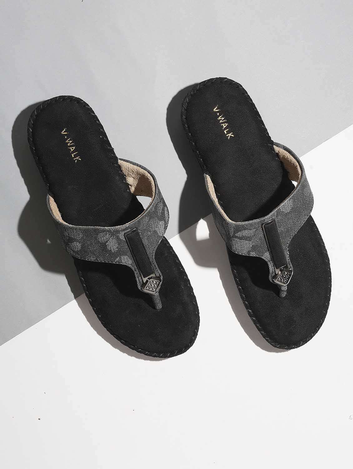 women printed slip on flat sandal