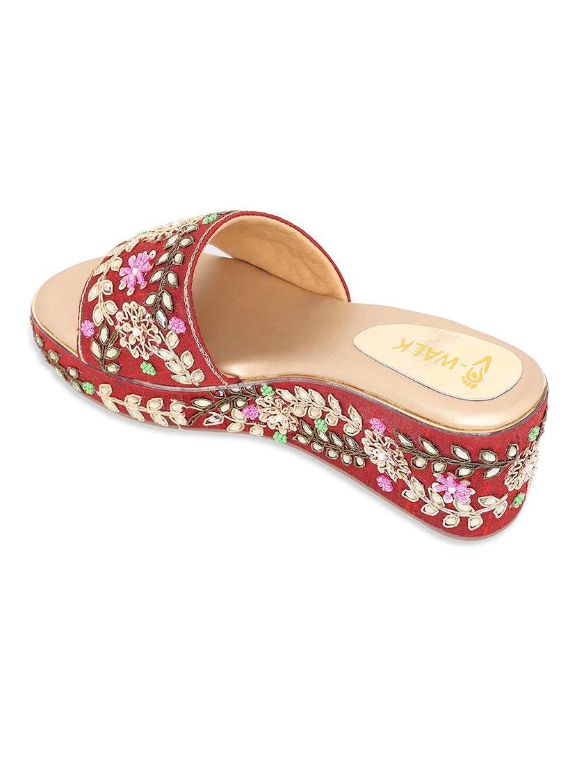 women embellished slip on wedges - 22331925 -  Standard Image - 2