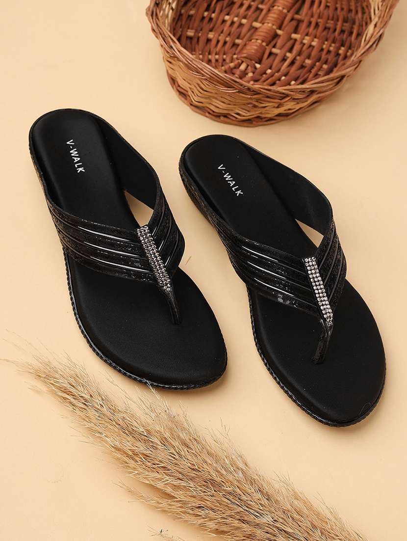 women solid slip on flat sandal