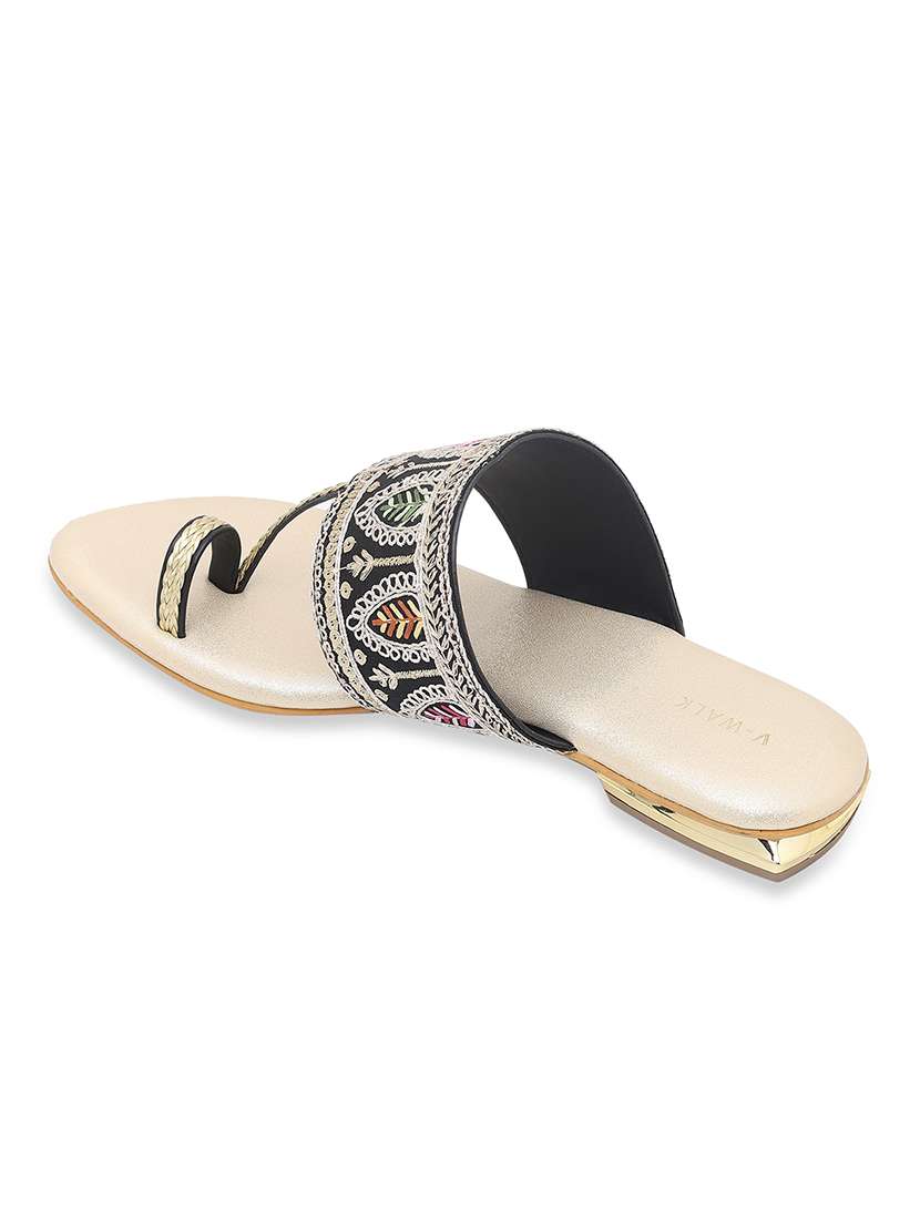 women embroidered one toe flat sandal - 22331940 -  Standard Image - 2