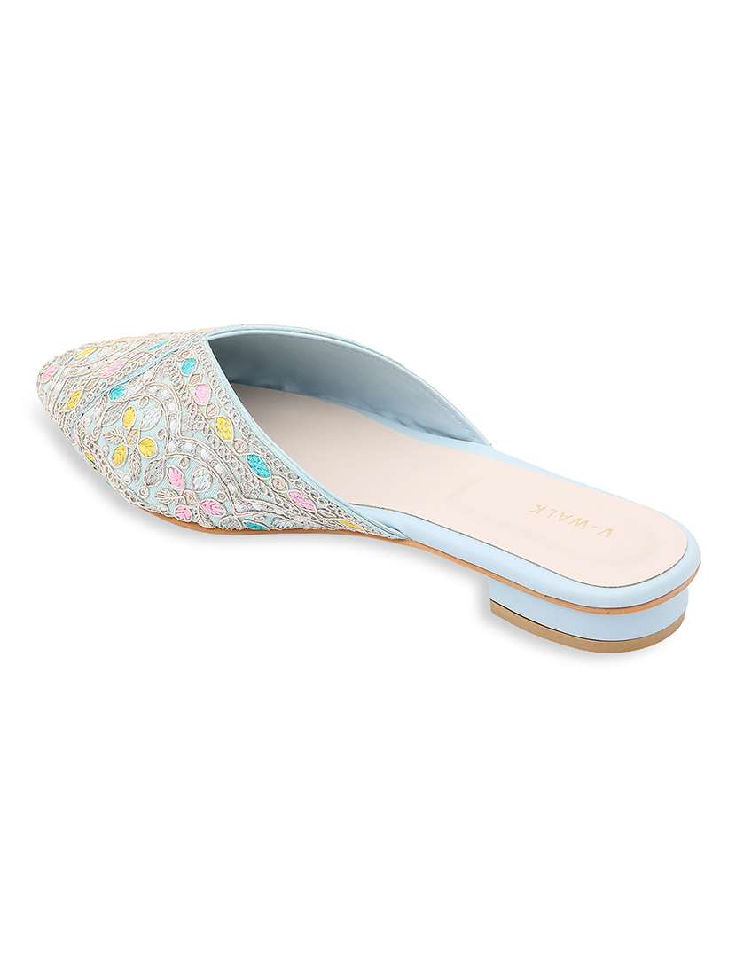 women embroidered slip on flat mules - 22331943 -  Standard Image - 2