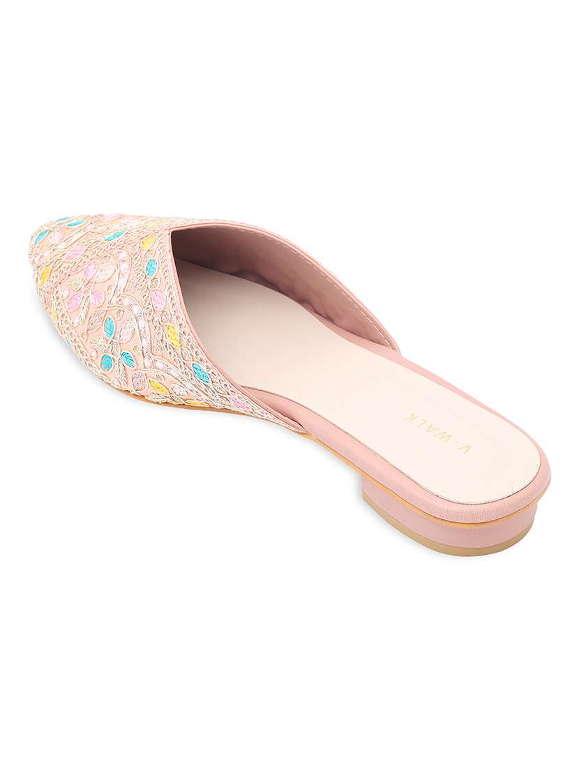 women embroidered slip on flat mules - 22331944 -  Standard Image - 2