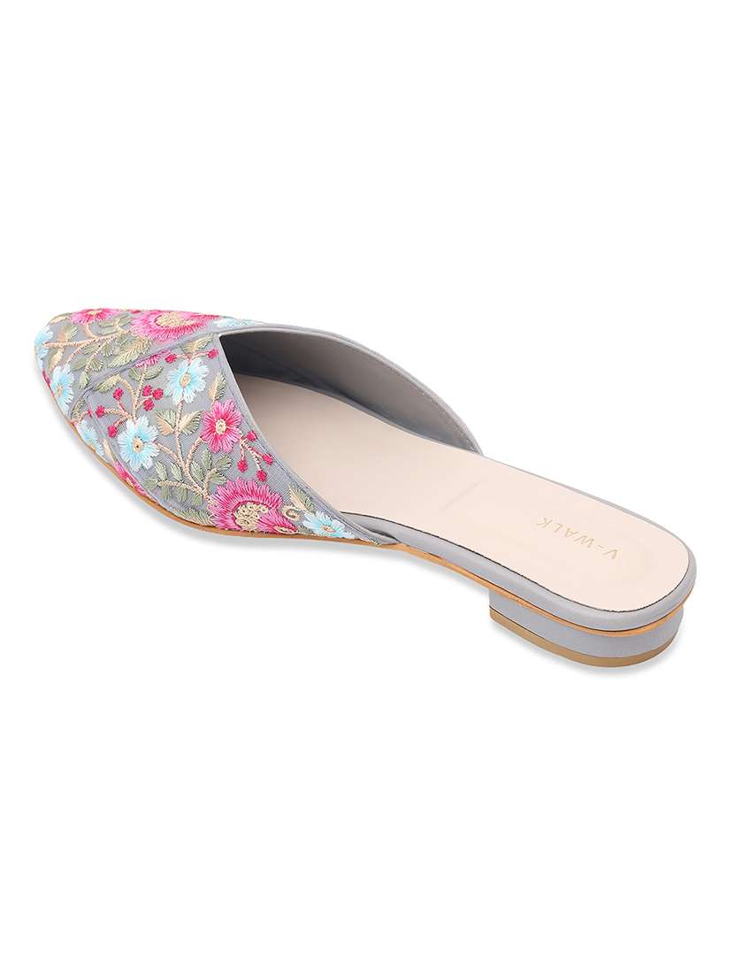 women embroidered slip on flat mules - 22331946 -  Standard Image - 2