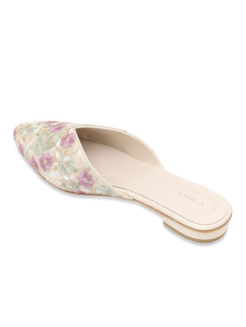 women embroidered slip on flat mules - 22331947 -  Standard Image - 2
