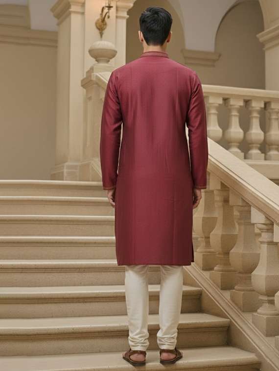 men self design mandarin neck ethnic wear set - 22331979 -  Standard Image - 2