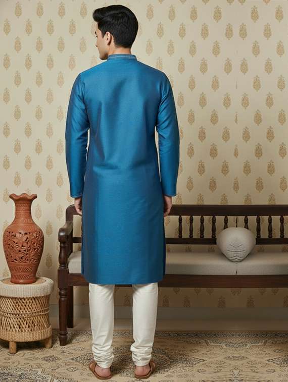 men self design mandarin neck ethnic wear set - 22331982 -  Standard Image - 2