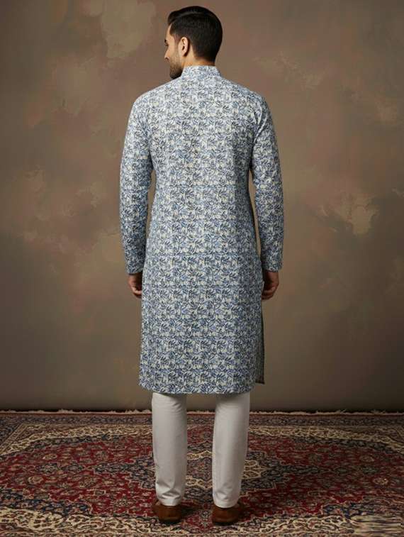 men self design mandarin neck ethnic wear set - 22331987 -  Standard Image - 2