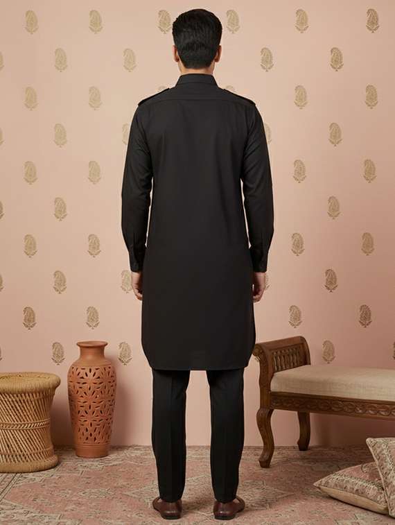 men solid long sleeve pathani ethnic wear set - 22332032 -  Standard Image - 2