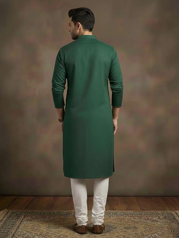 men self design mandarin neck long kurta - 22332126 -  Standard Image - 2