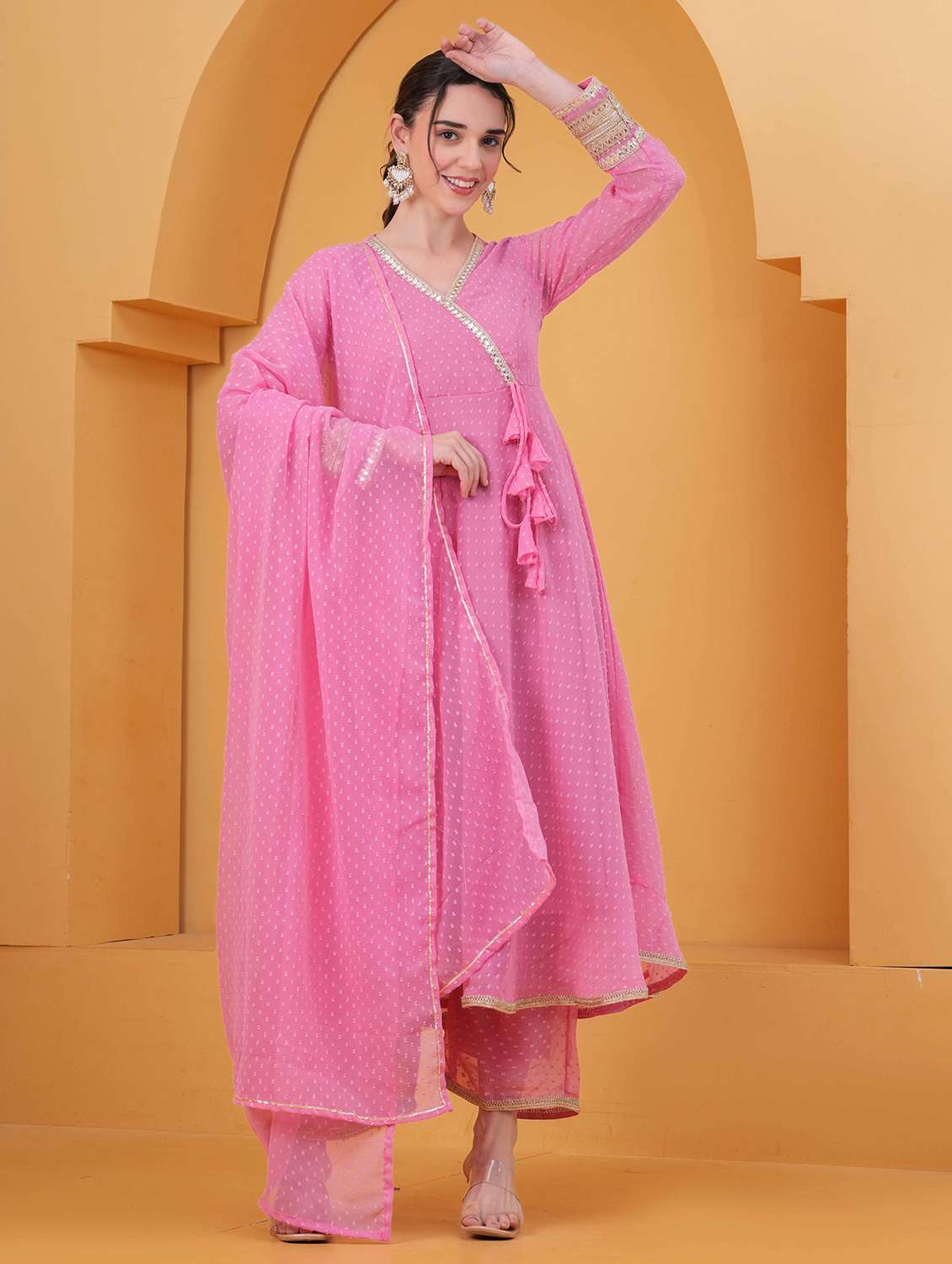 women self design long sleeve kurta pant with dupatta set - 22332272 -  Standard Image - 2