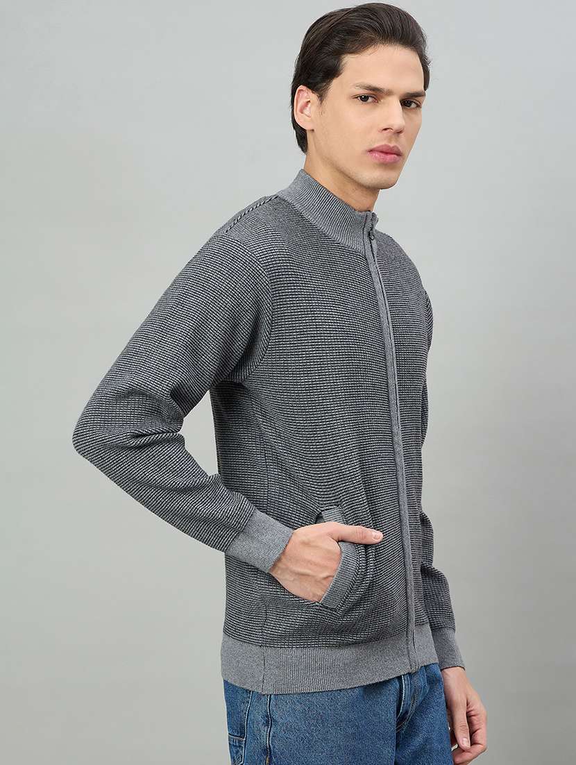 men self design long sleeve cardigan - 22332364 -  Standard Image - 2