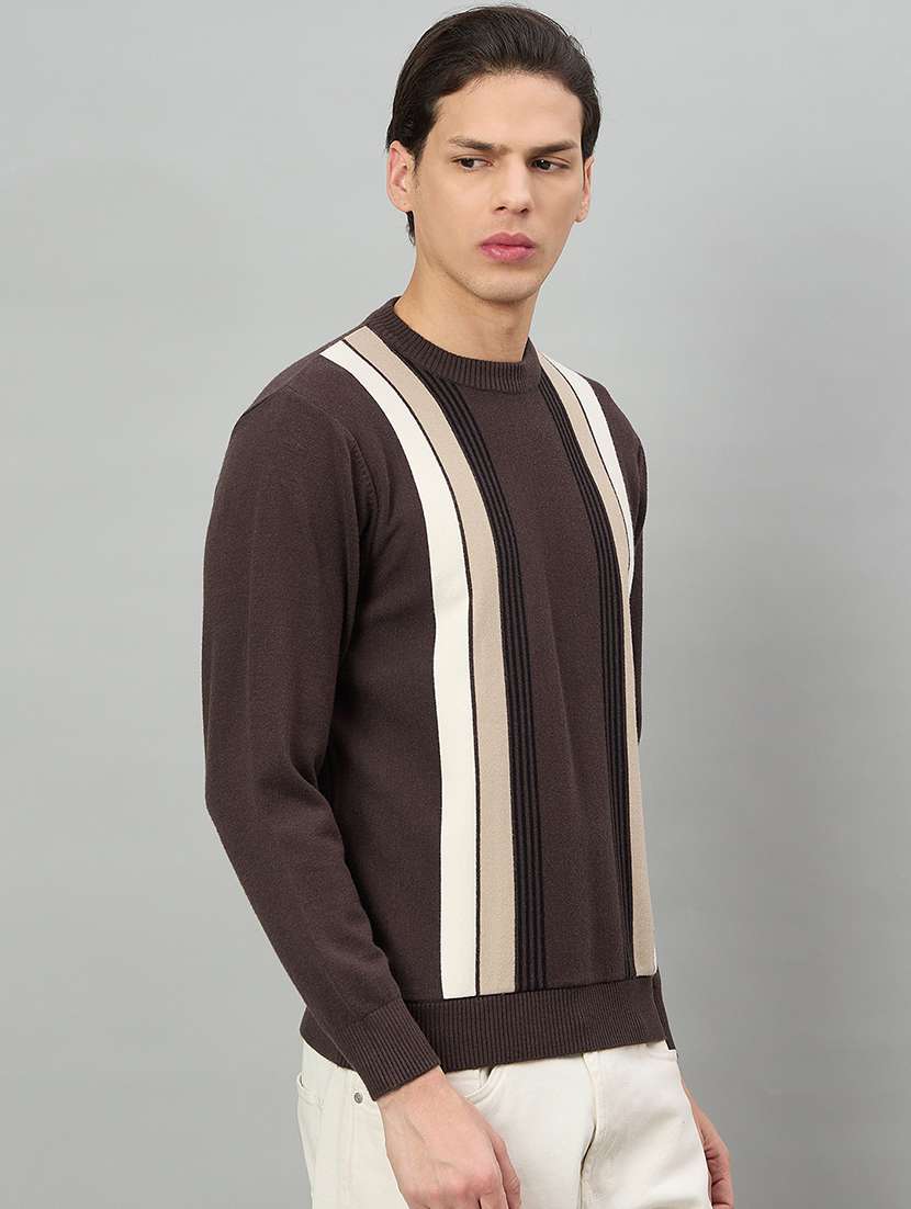 men striped long sleeve regular fit pullover  - 22332365 -  Standard Image - 2
