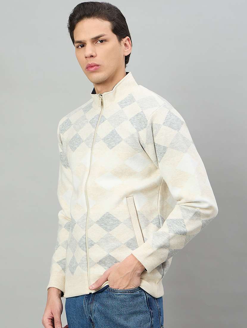 men geometric long sleeve reversible bomber jacket - 22332370 -  Standard Image - 2