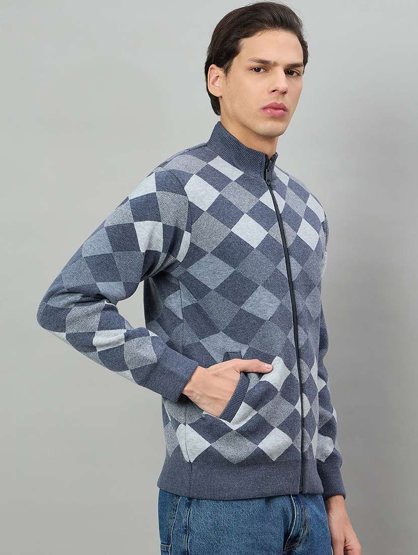 men geometric long sleeve reversible bomber jacket - 22332371 -  Standard Image - 2