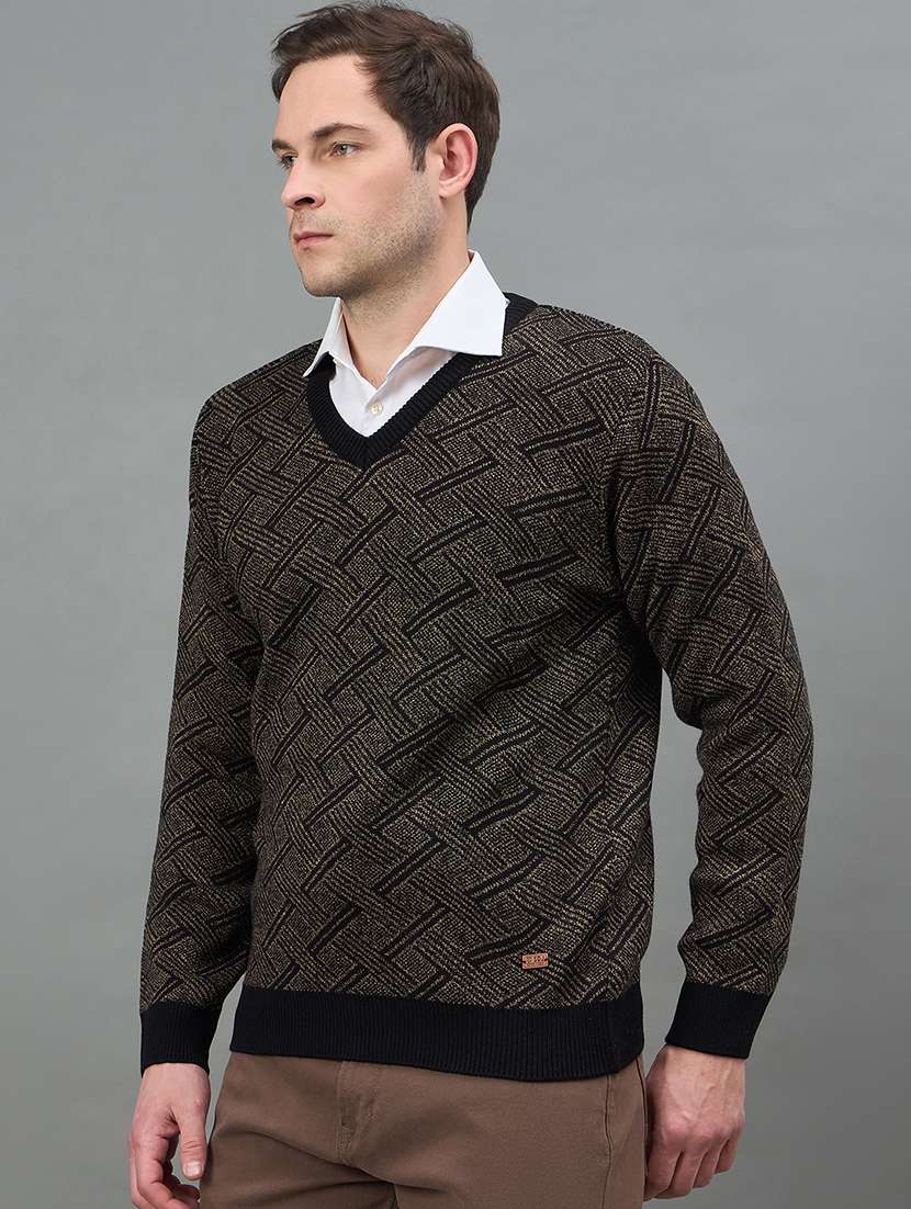 men self design long sleeve regualr fit pullover - 22332372 -  Standard Image - 2