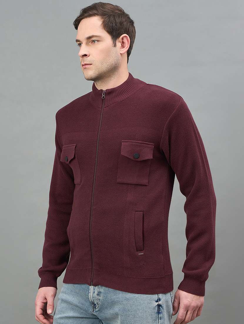 men self design long sleeve regualr fit cardigan - 22332381 -  Standard Image - 2