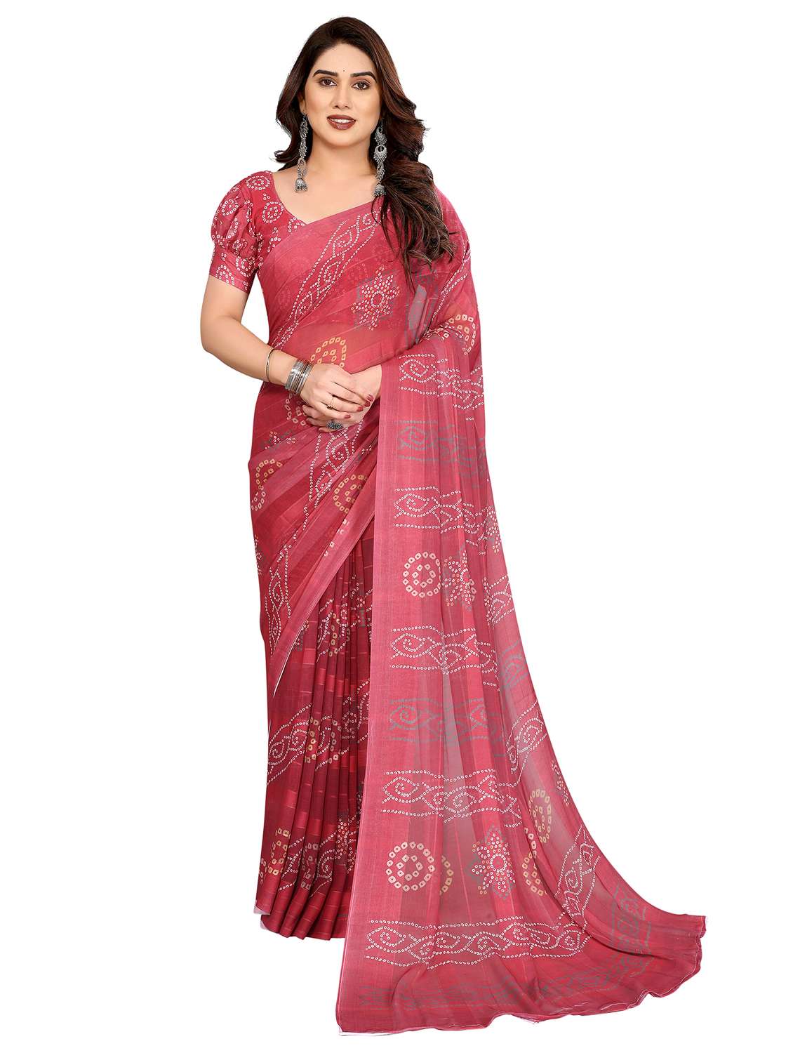 women printed casual wear saree with blouse - 22332440 -  Standard Image - 2