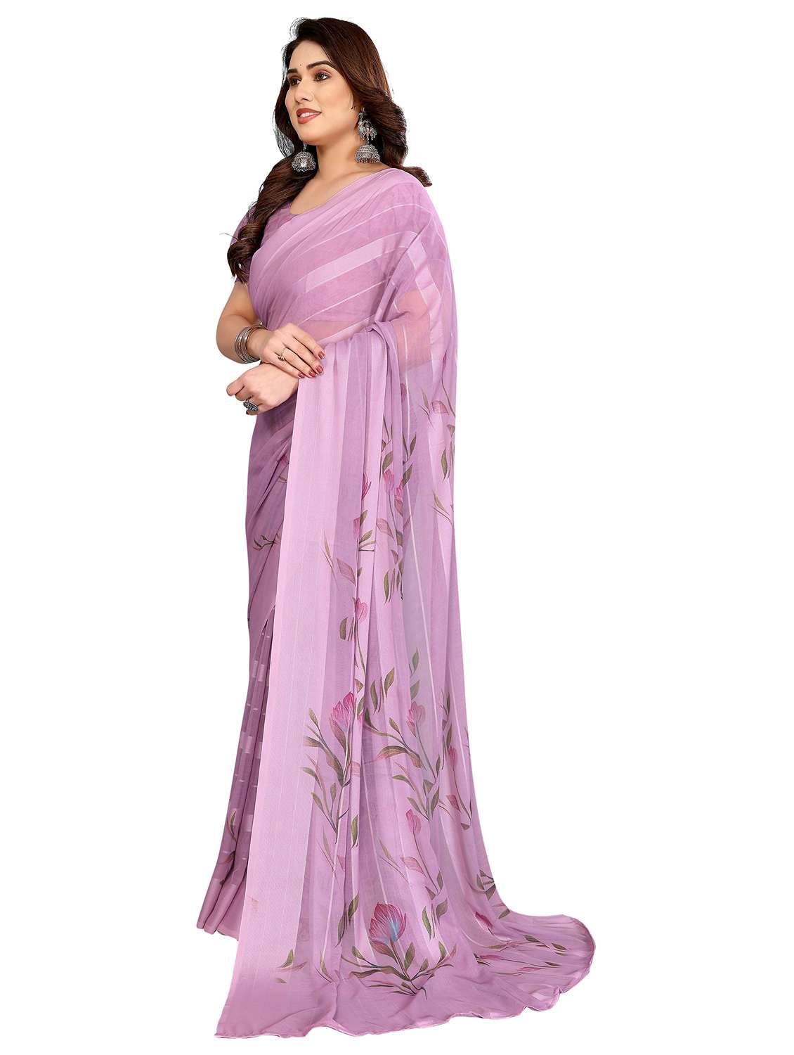 women printed casual wear saree with blouse - 22332444 -  Standard Image - 2