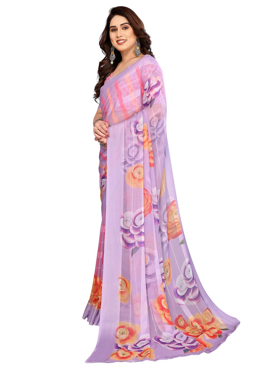 women printed casual wear saree with blouse - 22332455 -  Standard Image - 2