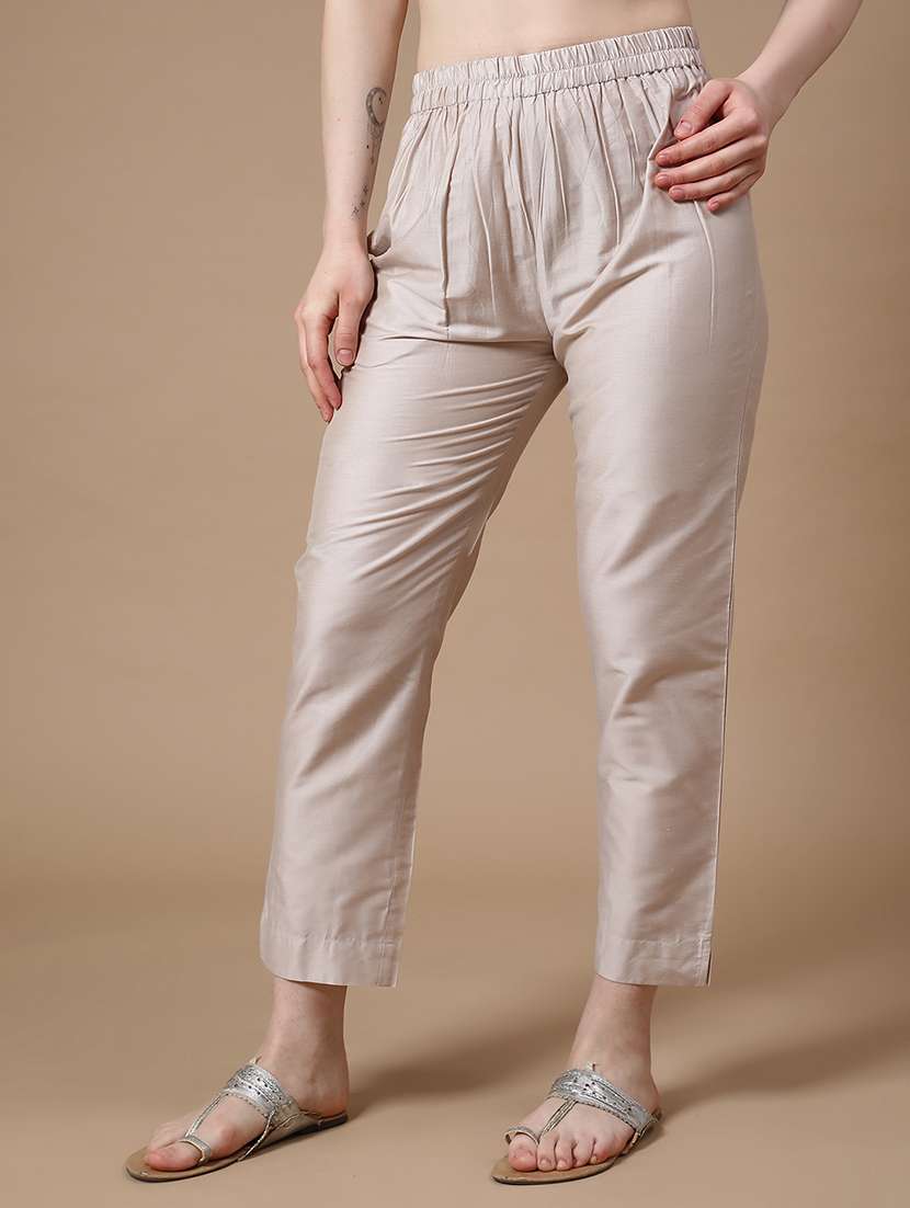 Gold Cotton Tapered Pant - 22334133 -  Standard Image - 2