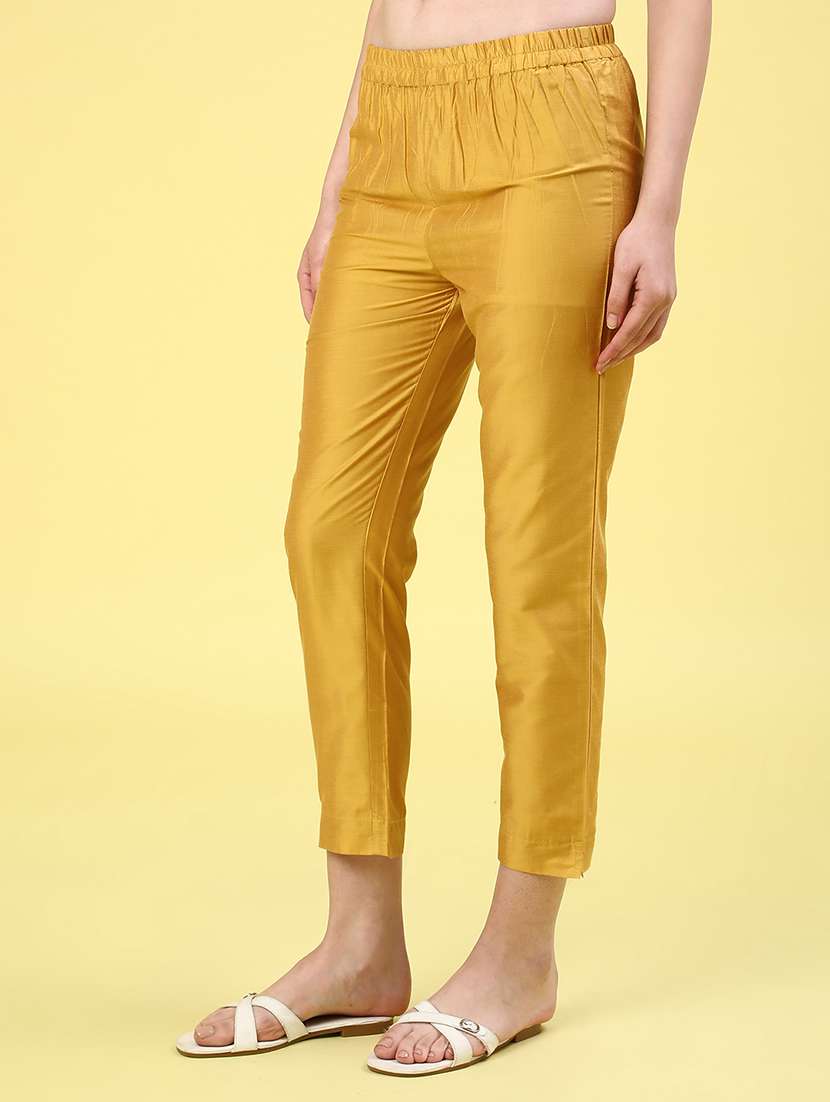 Mustard Cotton Tapered Pant - 22334135 -  Standard Image - 2