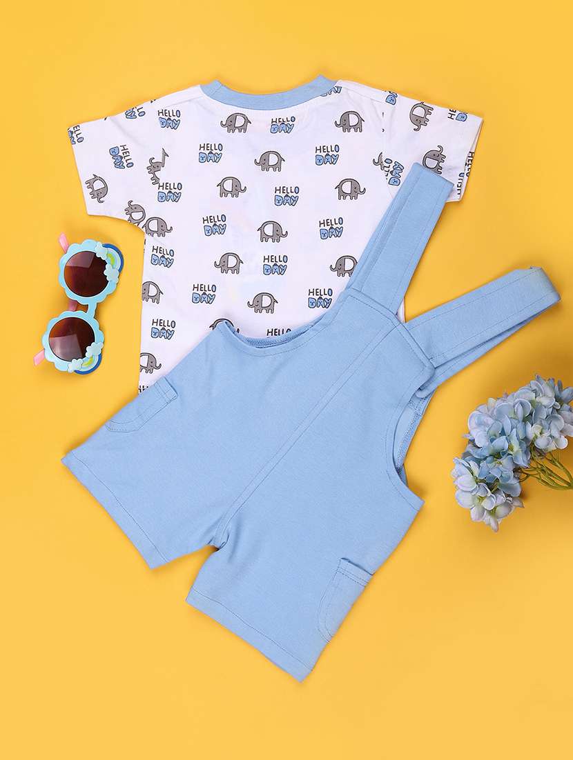 kids printed short sleeves dungaree set - 22334160 -  Standard Image - 2