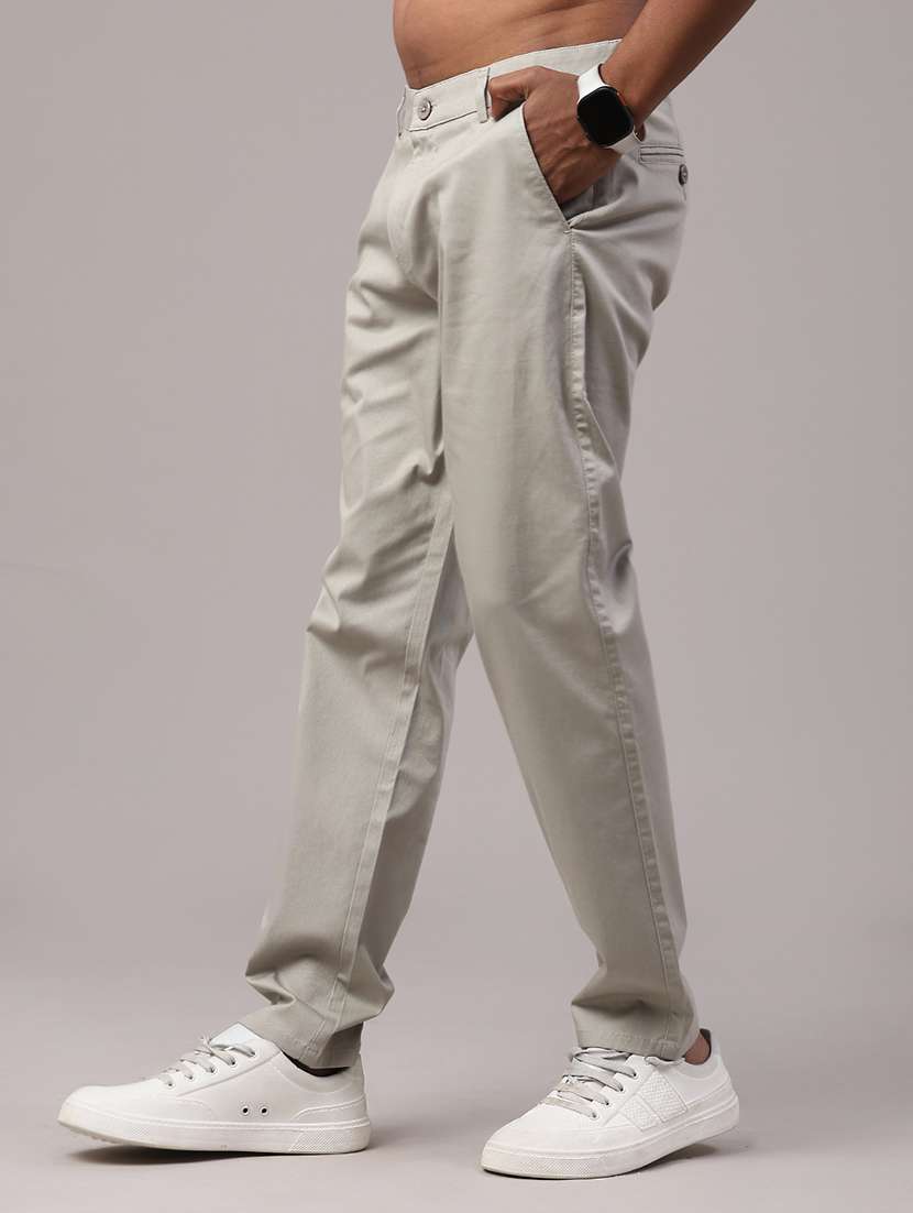men solid mid rise chinos casual trouser - 22334253 -  Standard Image - 2