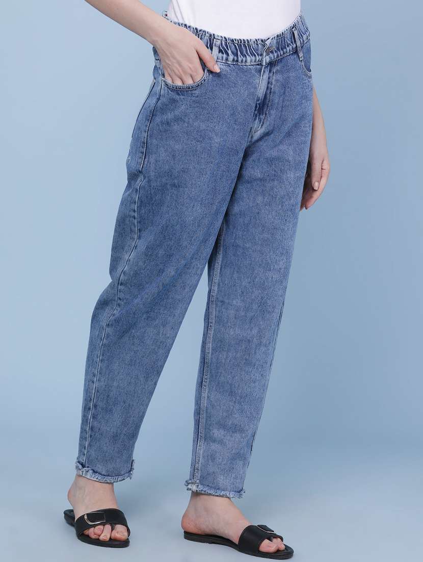 women washed mid rise slouchy jeans - 22334676 -  Standard Image - 2