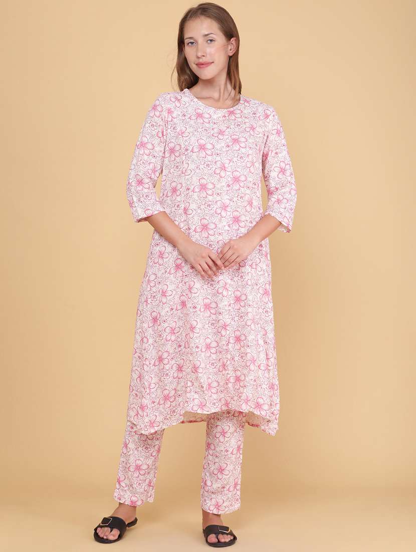 women printed three quarter sleeves ethnic co-ord set - 22334695 -  Standard Image - 2