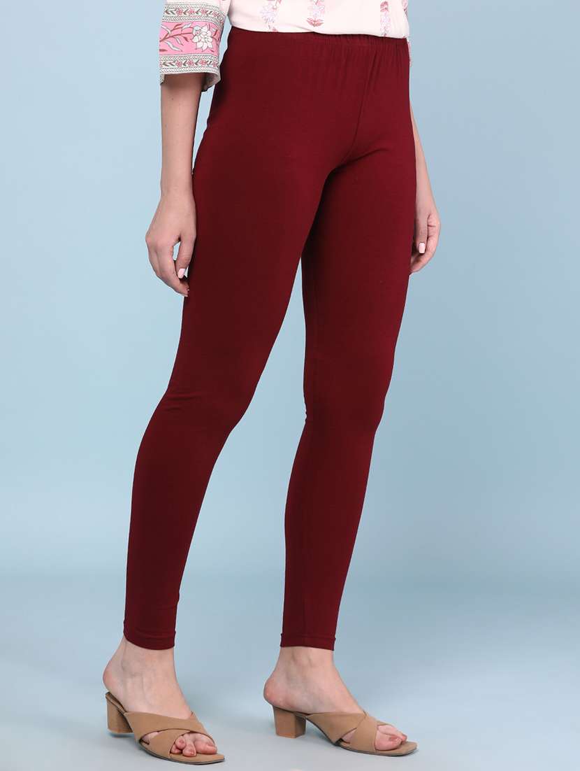maroon cotton leggings - 22335188 -  Standard Image - 2