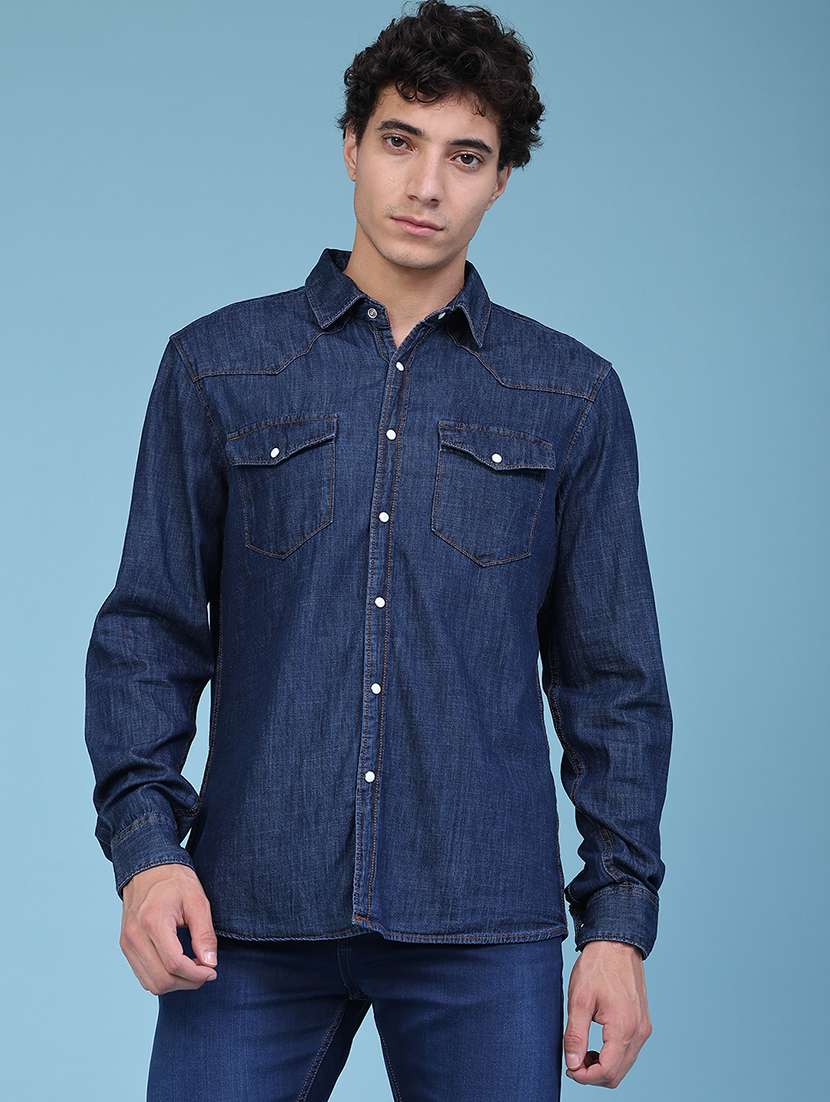 Men Solid Long Sleeve Regular Fit Casual Shirt - 22335336 -  Standard Image - 2