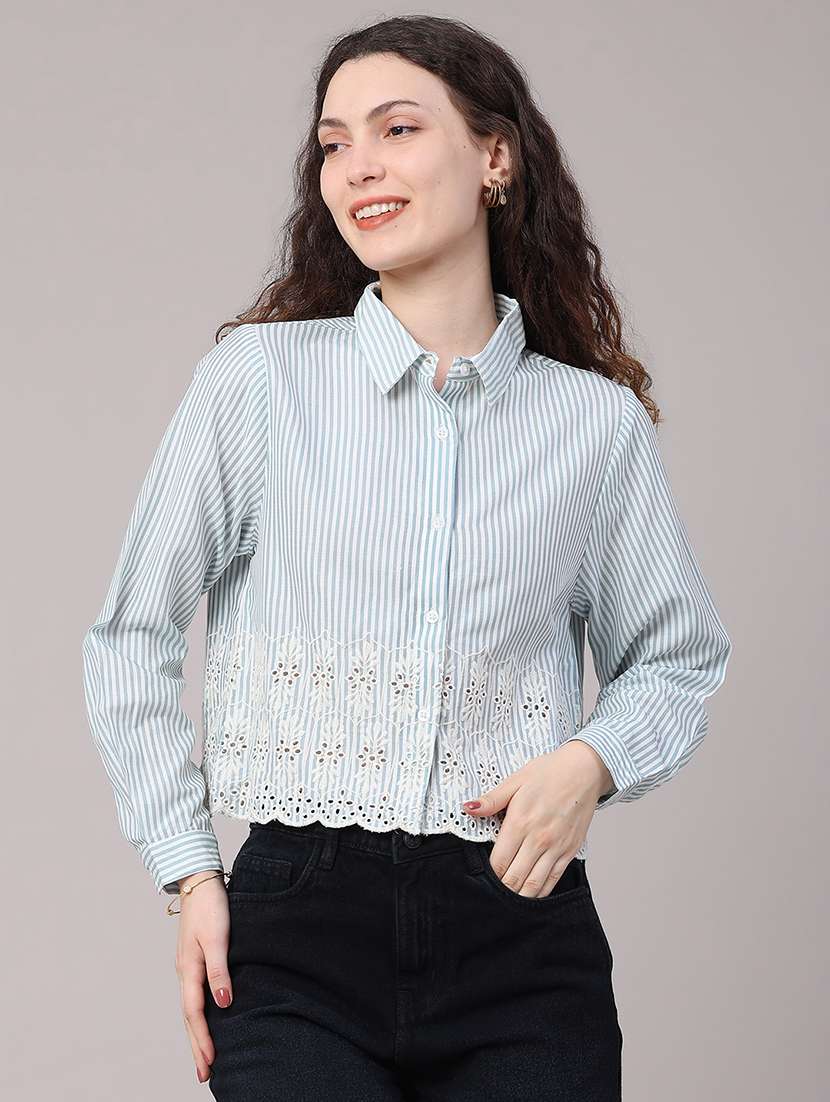women striped long sleeve regular fit shirt - 22335424 -  Standard Image - 2