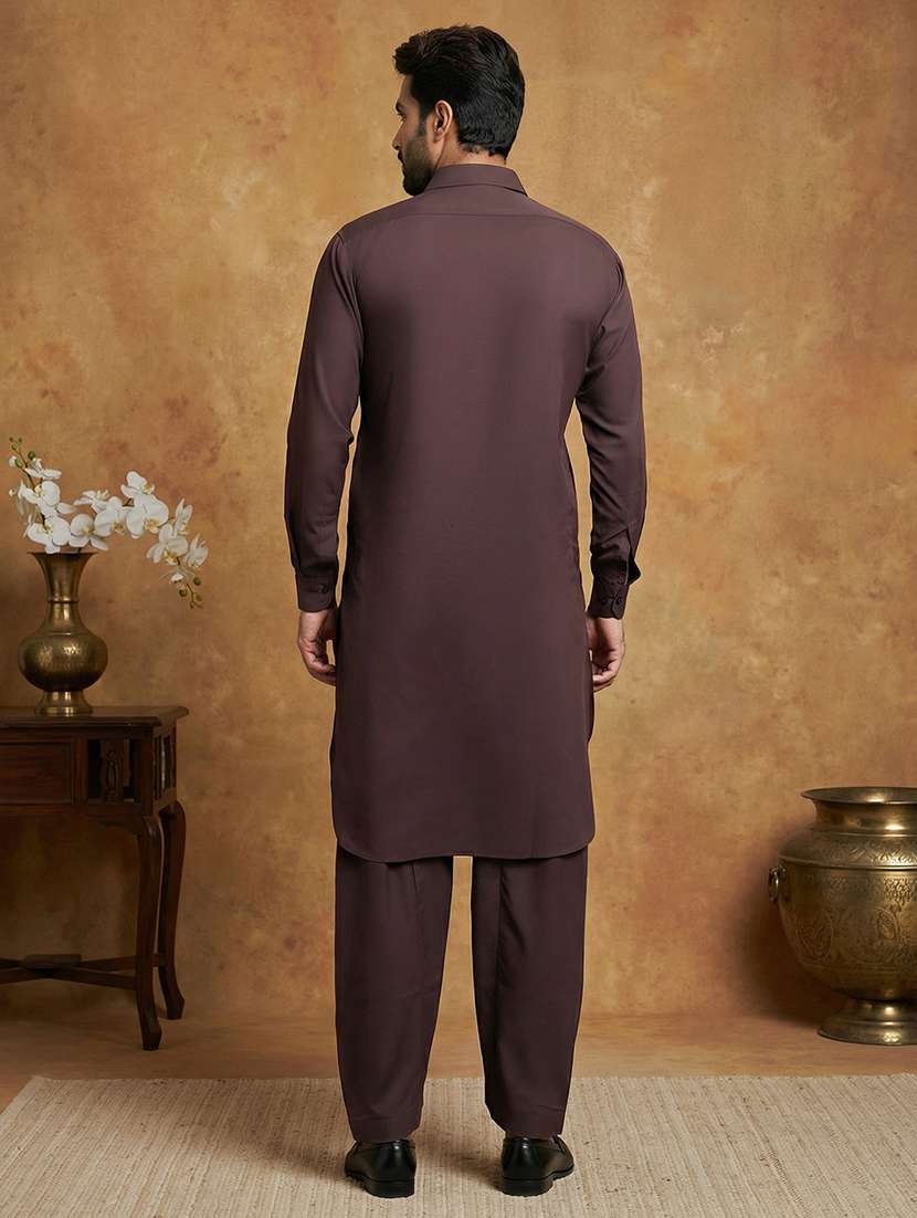 men solid long sleeve pathani ethnic wear set - 22335557 -  Standard Image - 2