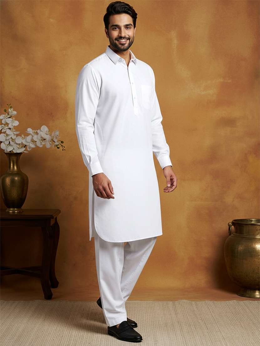 men solid long sleeve pathani ethnic wear set - 22335562 -  Standard Image - 2
