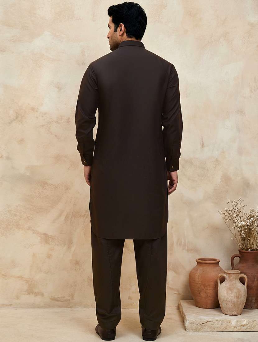 men solid long sleeve pathani ethnic wear set - 22335564 -  Standard Image - 2