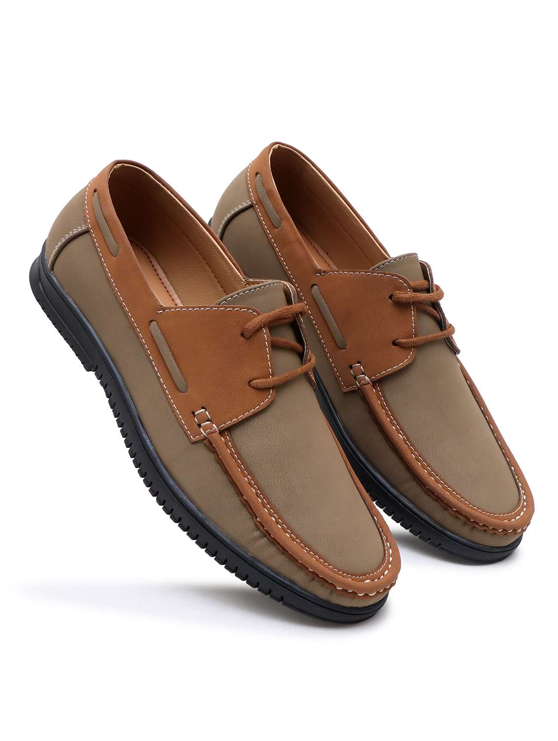 men tan slip on boatshoe - 22335573 -  Standard Image - 2