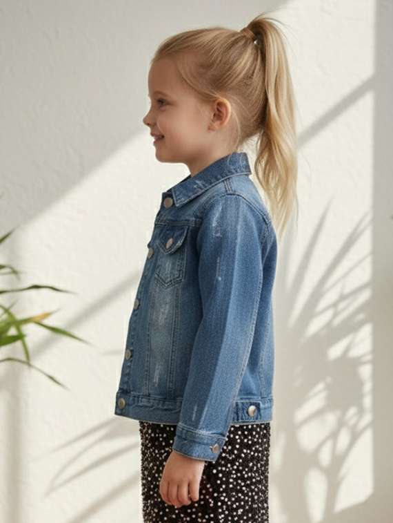 blue denim regular jackets & coat - 22335599 -  Standard Image - 2