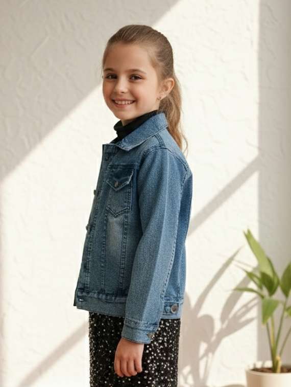 blue denim regular jackets & coat - 22335601 -  Standard Image - 2