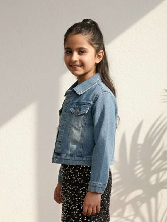 blue denim regular jackets & coat - 22335603 -  Standard Image - 2