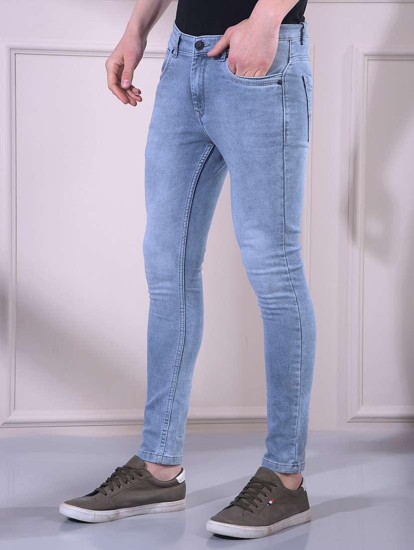 men washed mid rise full length skinny fit jeans - 22335645 -  Standard Image - 2