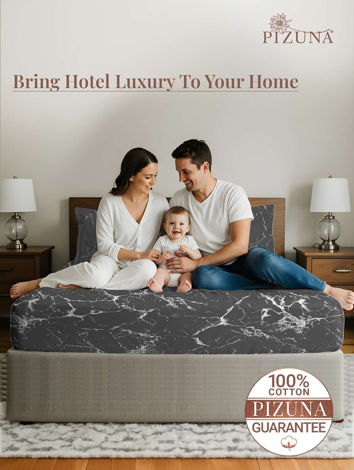 pizuna cotton 400 tc printed bedsheet superking with 2 pillow covers - 22335709 -  Standard Image - 2