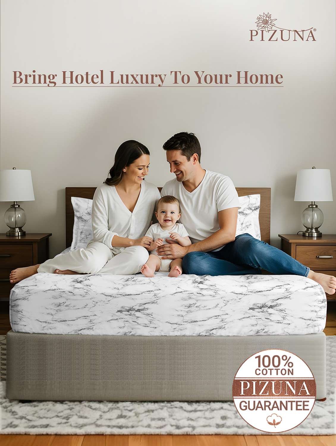 pizuna cotton 400 tc printed bedsheet superking with 2 pillow covers - 22335712 -  Standard Image - 2