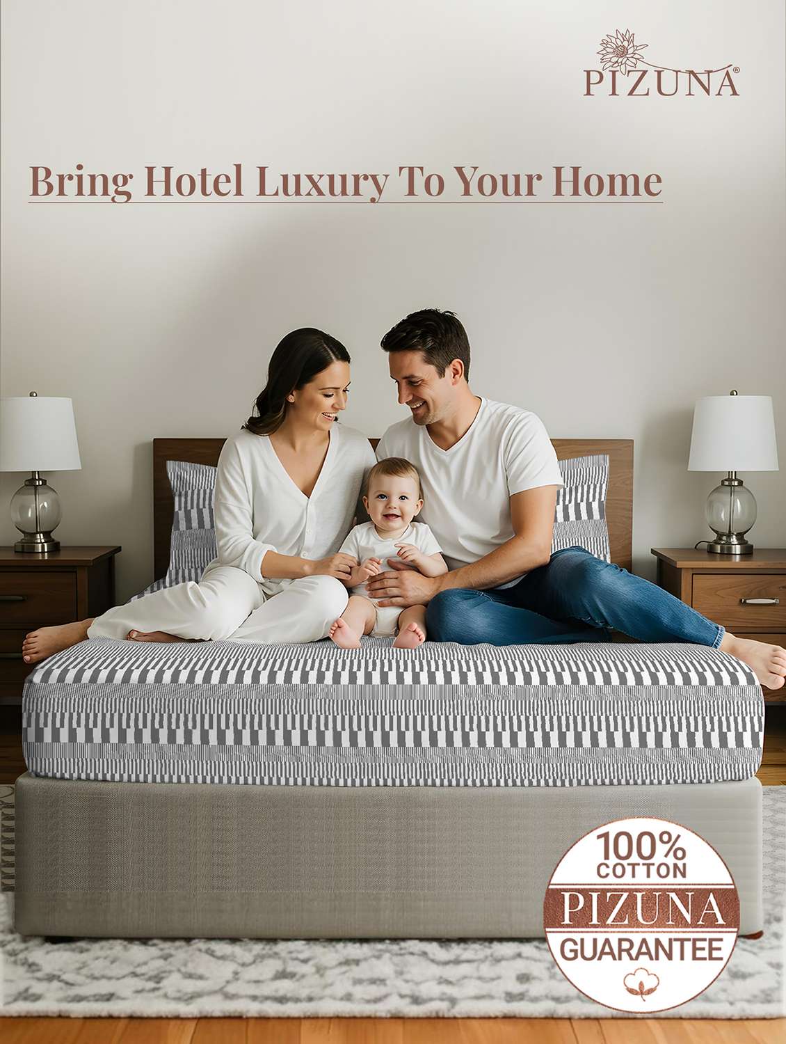 pizuna cotton 400 tc printed bedsheet superking with 2 pillow covers - 22335714 -  Standard Image - 2