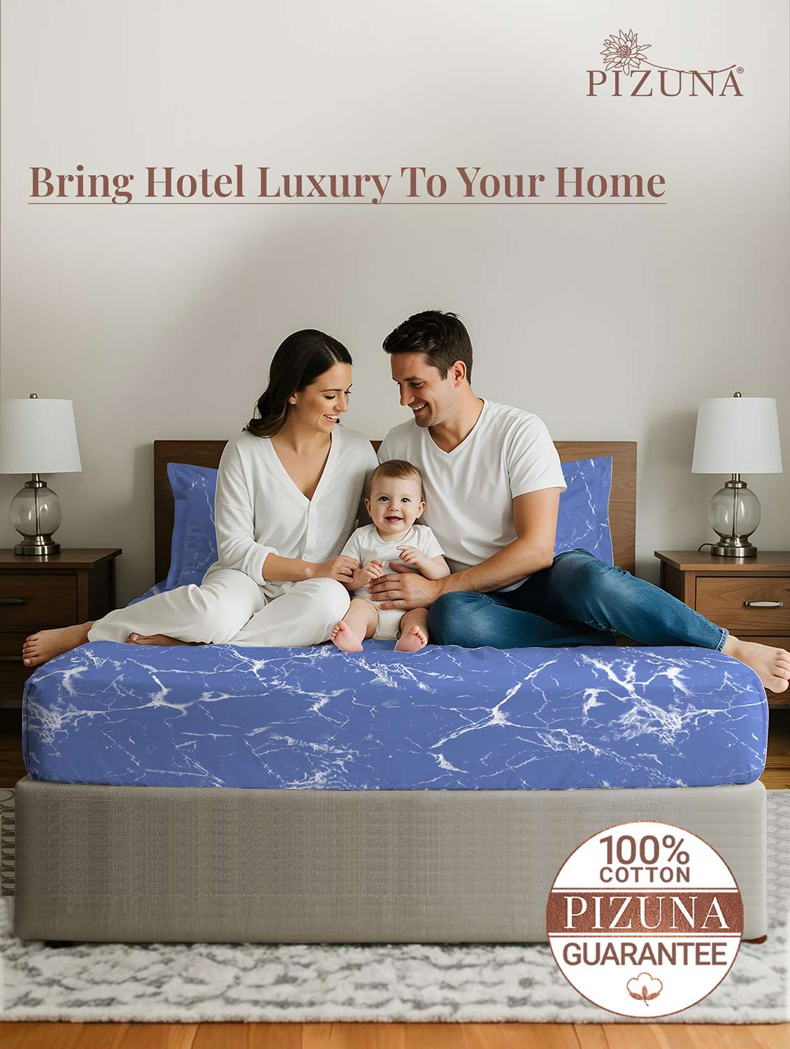 pizuna cotton 400 tc printed bedsheet superking with 2 pillow covers - 22335725 -  Standard Image - 2