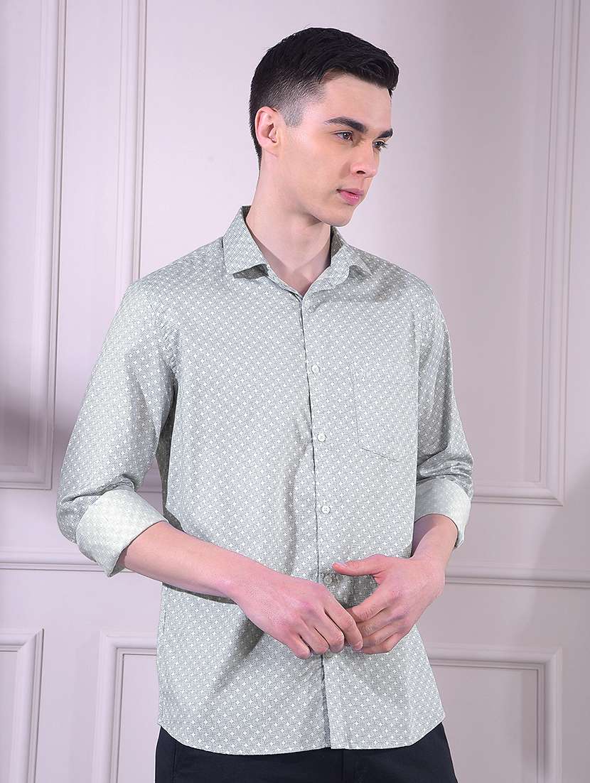 men printed long sleeve slim fit casual shirt - 22335749 -  Standard Image - 2