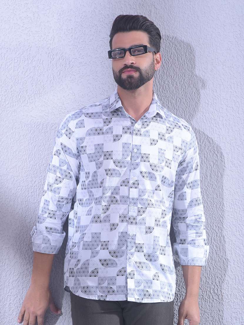 men striped long sleeve slim fit casual shirt
