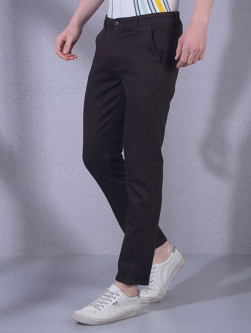 Men Solid Mid Rise Chinos Casual Trouser - 22335915 -  Standard Image - 2