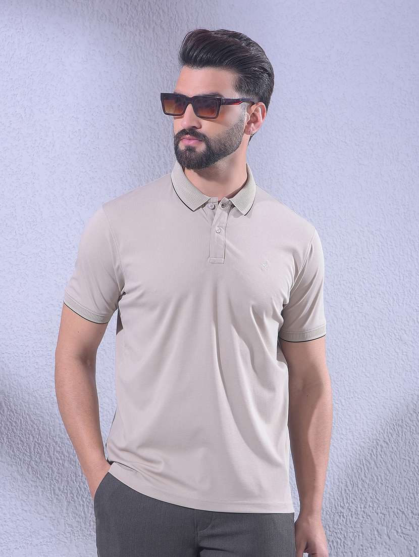men solid short sleeve regular fit polo t-shirt