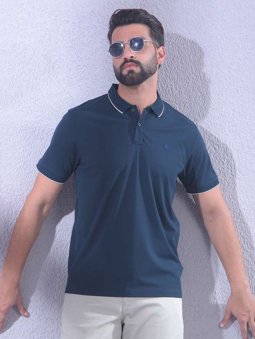 men solid short sleeve regular fit polo t-shirt
